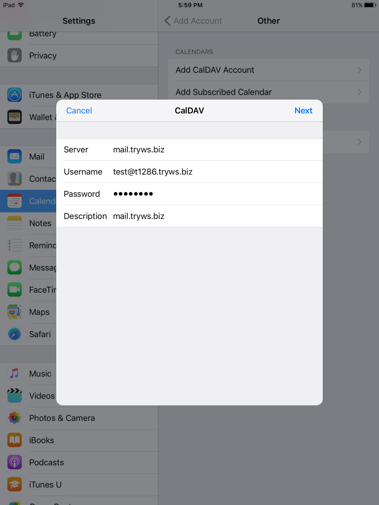 SmarterMail - How to Setup CalDAV account inside iPhone/iPad - Website ...